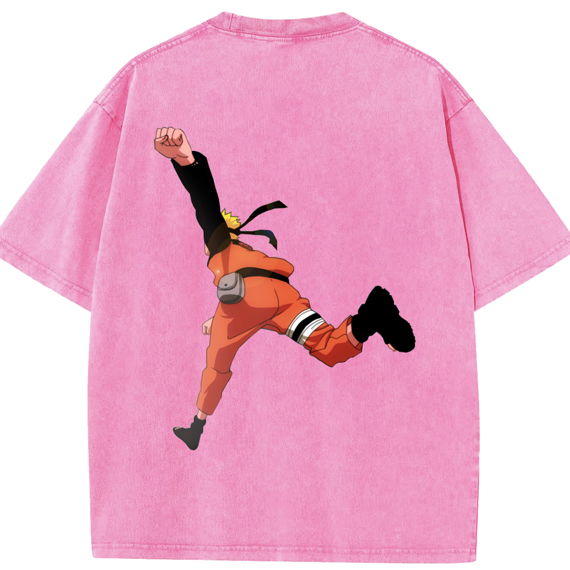 （画像用） NARUTO -ナルト- うずまき ナルト Uzumaki Naruto 綿100% ヴィンテージ風 半袖Tシャツ（背面プリント）